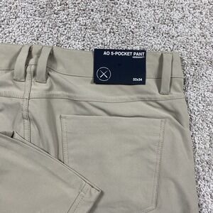 CUTS AO Pants Mens 32x34 Beige Versaknit Stretch 5 Pocket Work Golf Chino NWT